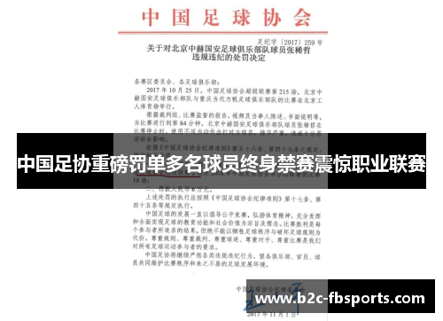 中国足协重磅罚单多名球员终身禁赛震惊职业联赛